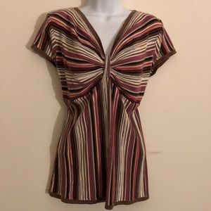 Liz Claiborne. AXCESS. STRIPED KNIT BLOUSE